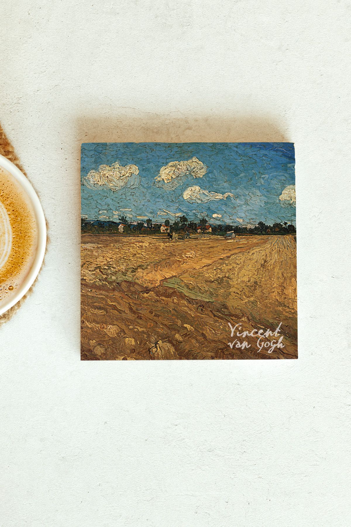 Vincent Van Gogh Serisi Tekli Taş Bardak Altlığı