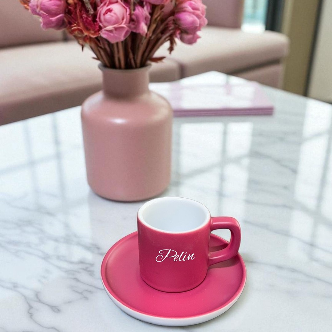 Dot Cup – Gülkuvars Pembe Kişiye Özel Türk Kahvesi Fincanı