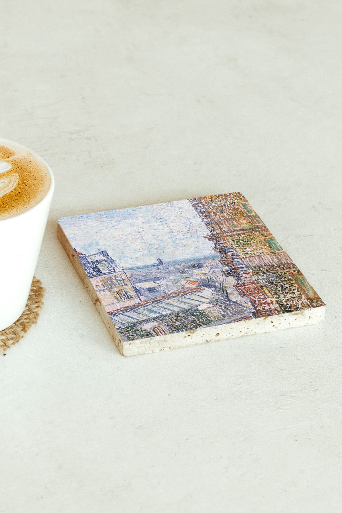Vincent Van Gogh Serisi Tekli Taş Bardak Altlığı