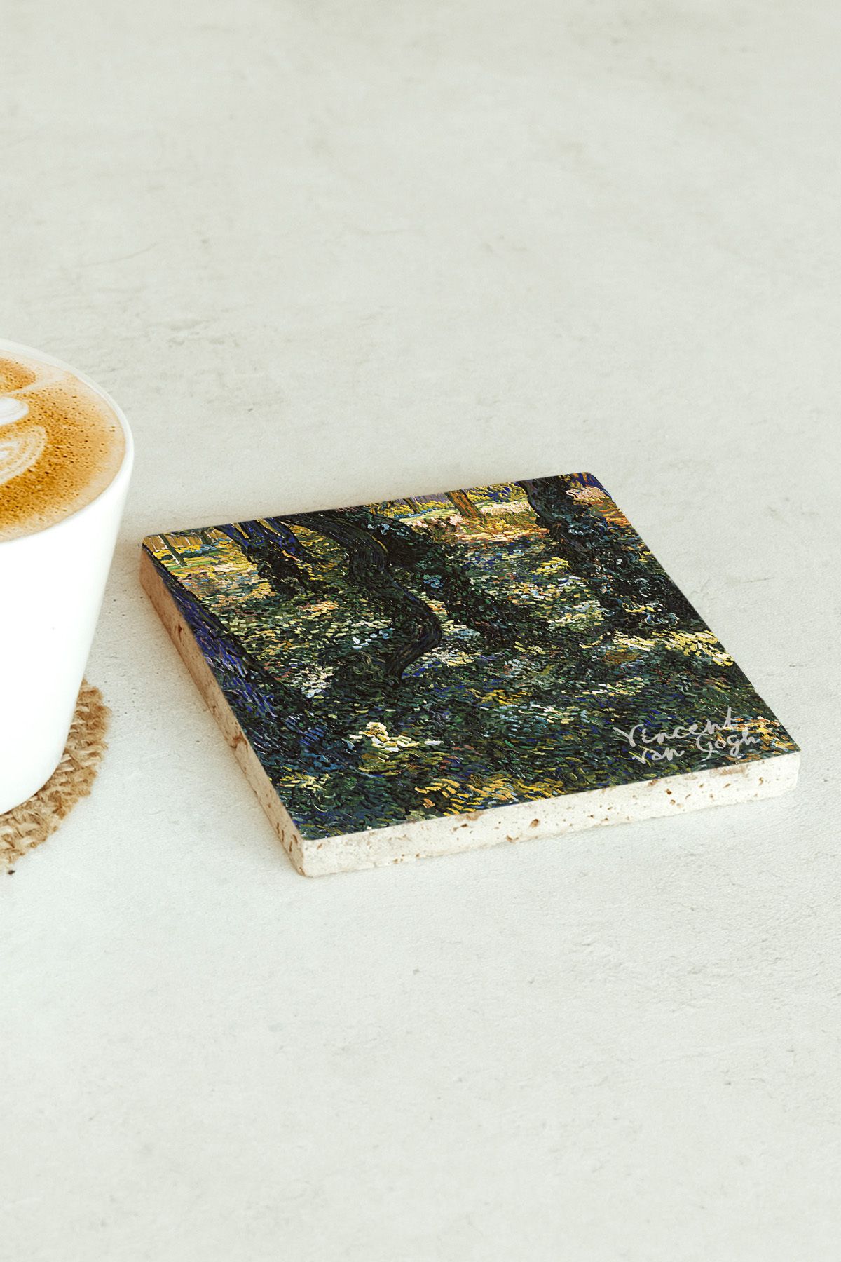 Vincent Van Gogh Serisi Tekli Taş Bardak Altlığı