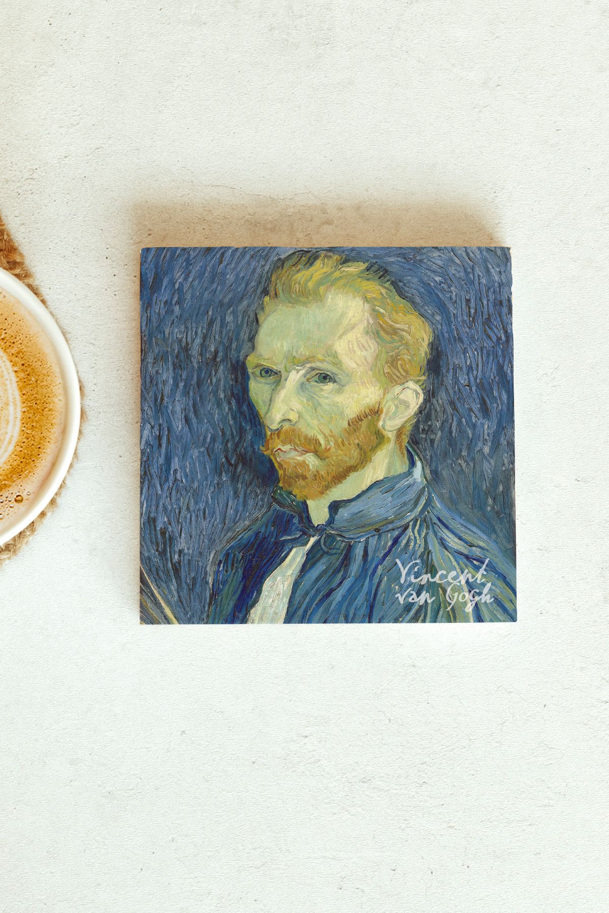 Vincent Van Gogh Serisi Tekli Taş Bardak Altlığı