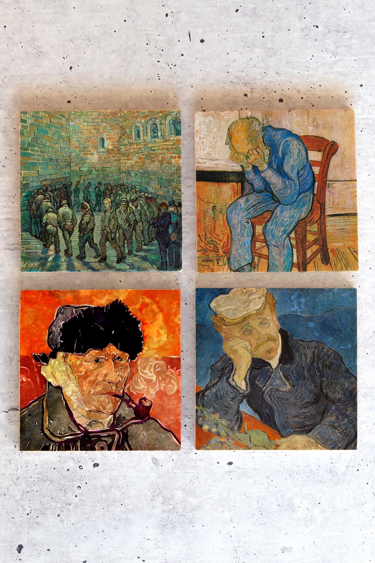 Vincent Van Gogh 4lü Set Taş Bardak Altlığı VanGogh01