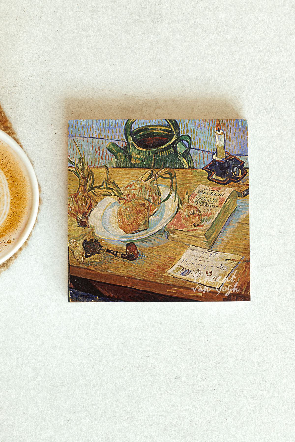 Vincent Van Gogh Serisi Tekli Taş Bardak Altlığı