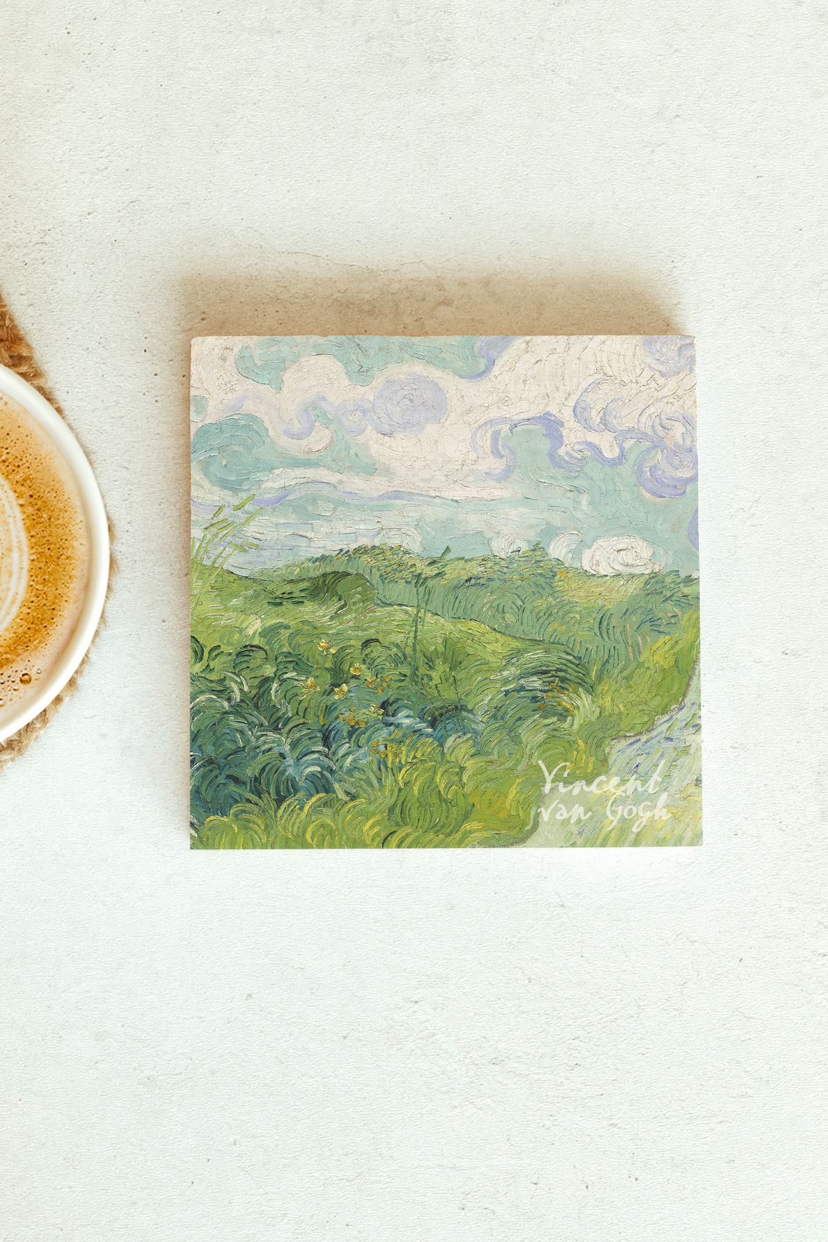 Vincent Van Gogh Serisi Tekli Taş Bardak Altlığı