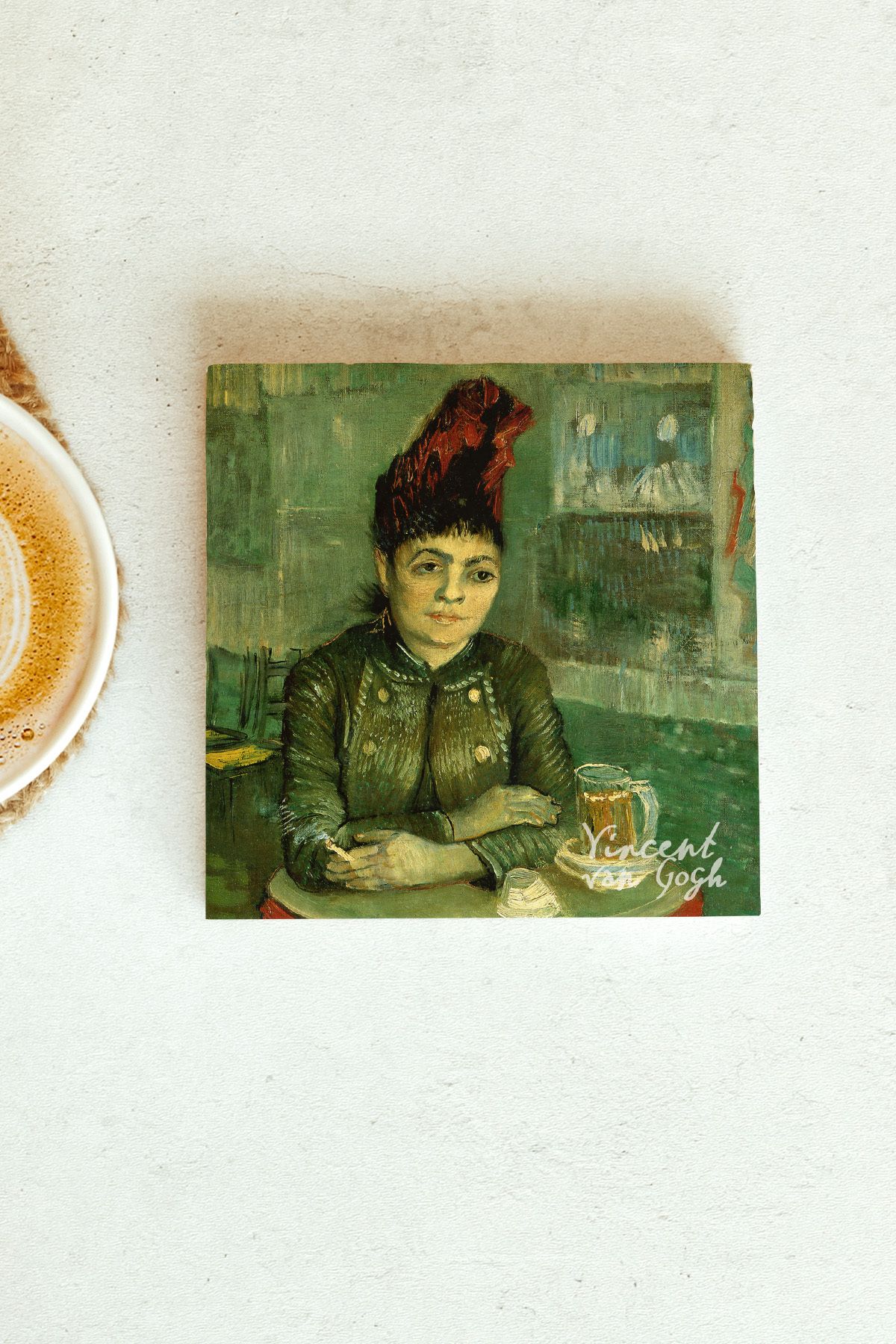 Vincent Van Gogh Serisi Tekli Taş Bardak Altlığı