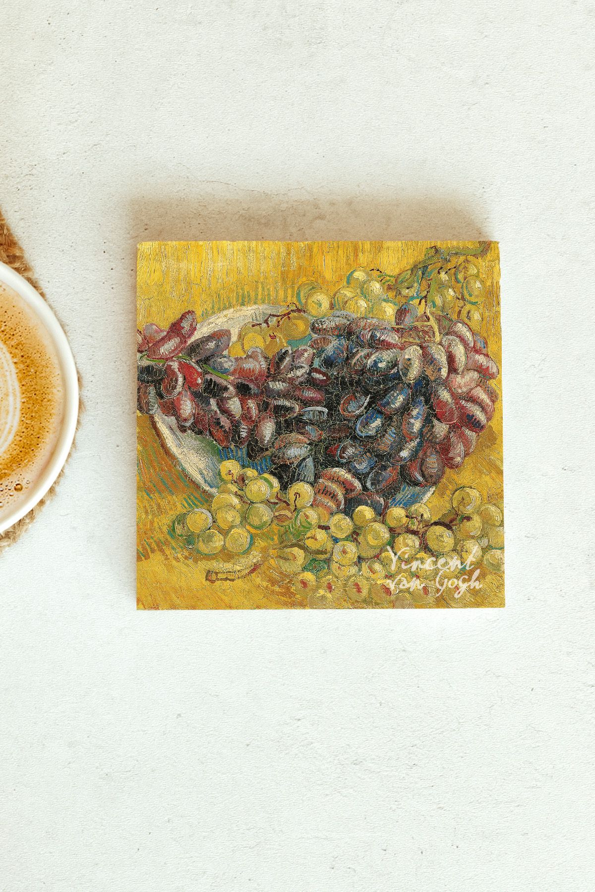 Vincent Van Gogh Serisi Tekli Taş Bardak Altlığı