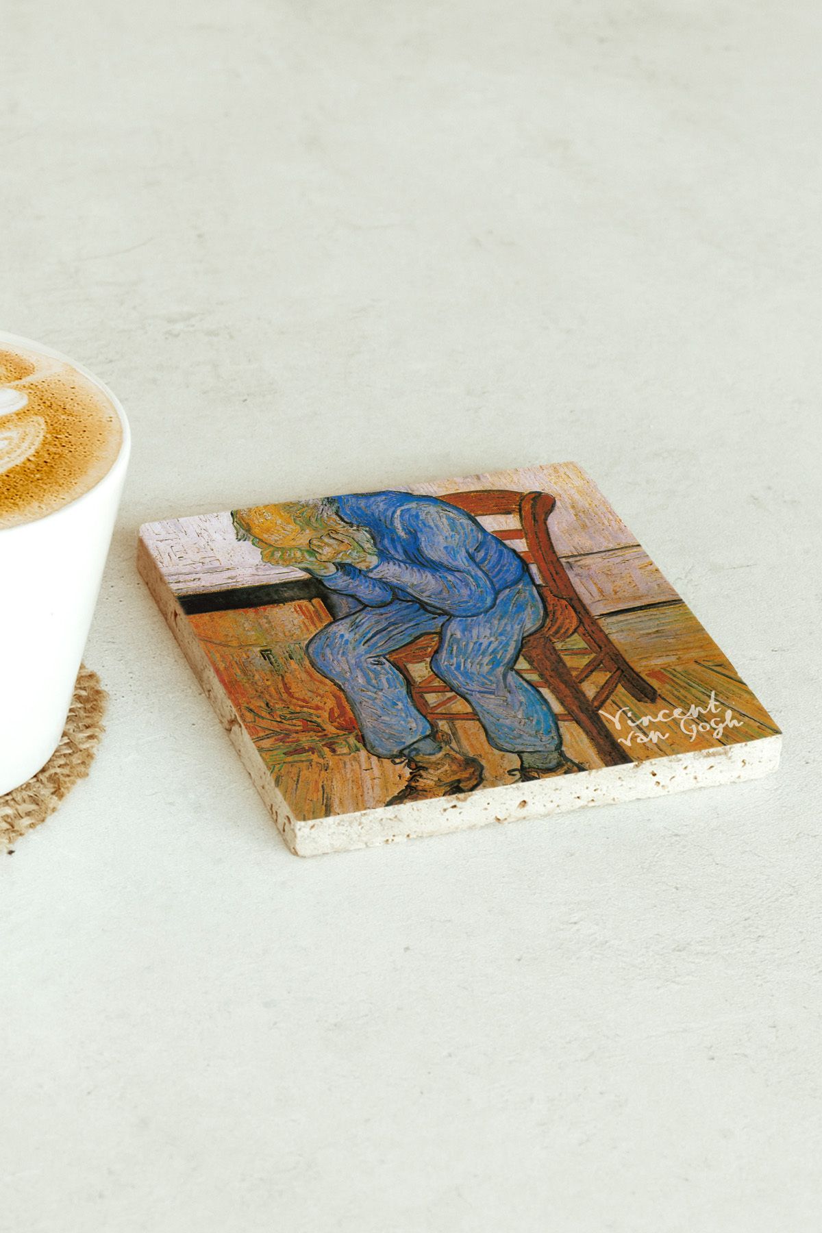 Vincent Van Gogh Serisi Tekli Taş Bardak Altlığı