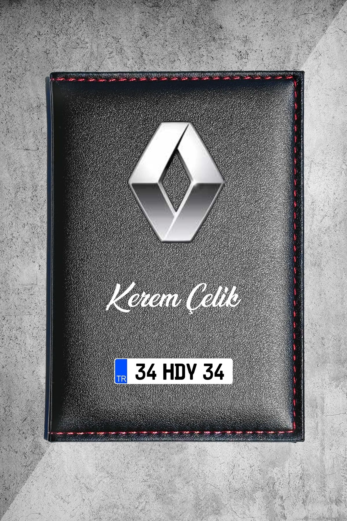 Kişiye Özel Renault Logolu Termo Deri Ruhsat Kabı