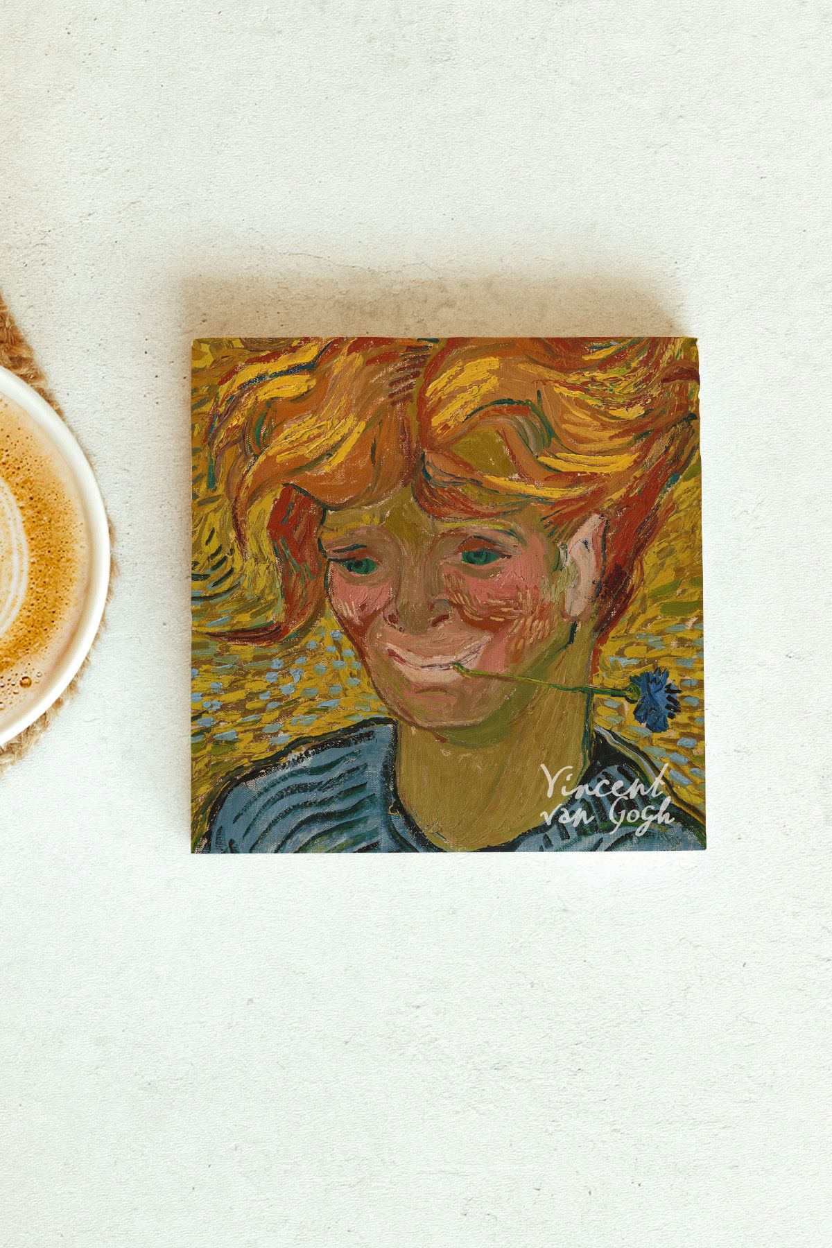 Vincent Van Gogh Serisi Tekli Taş Bardak Altlığı