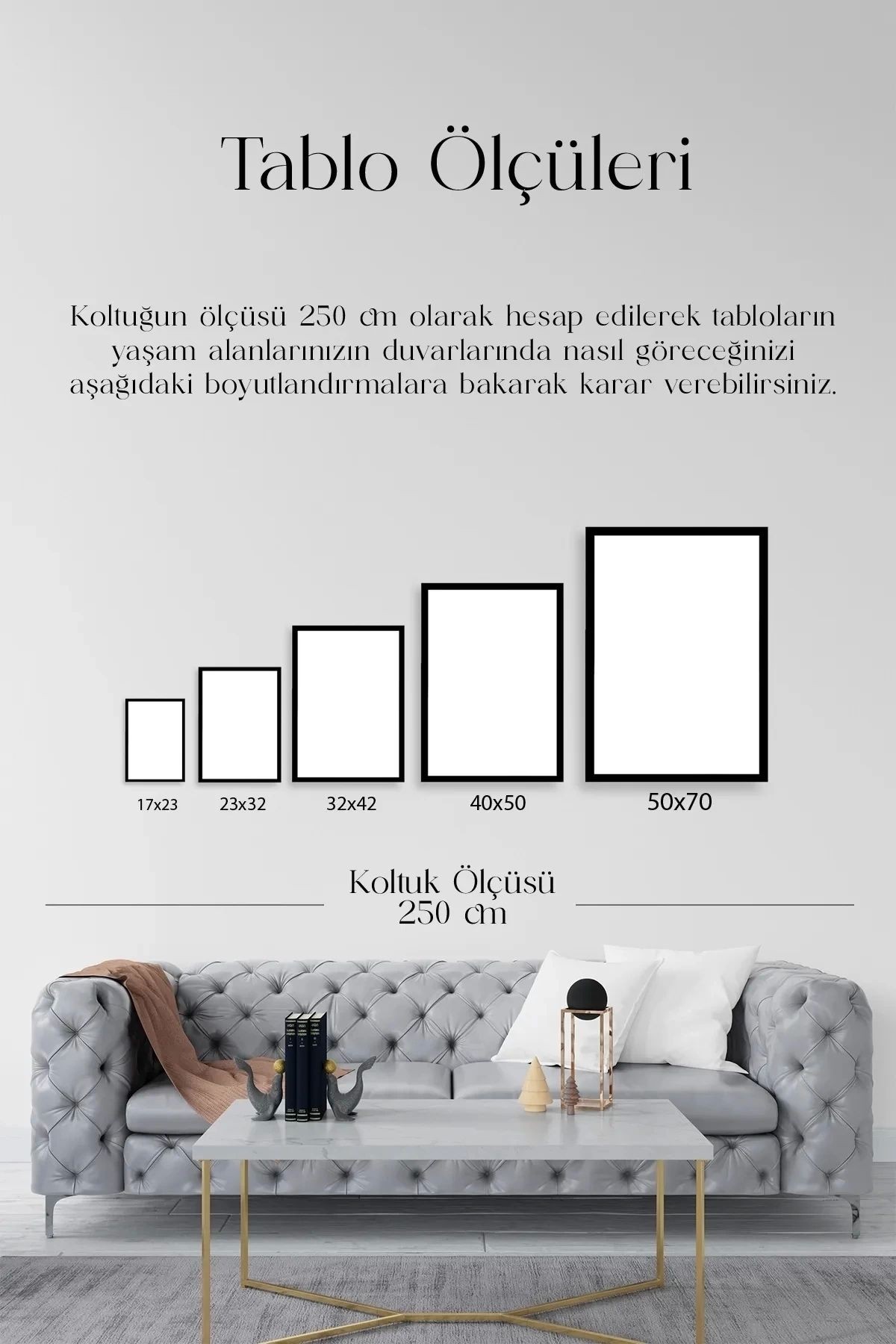 Minimalist Doğal Ahşap Çerçeveli 3 lü Tablo