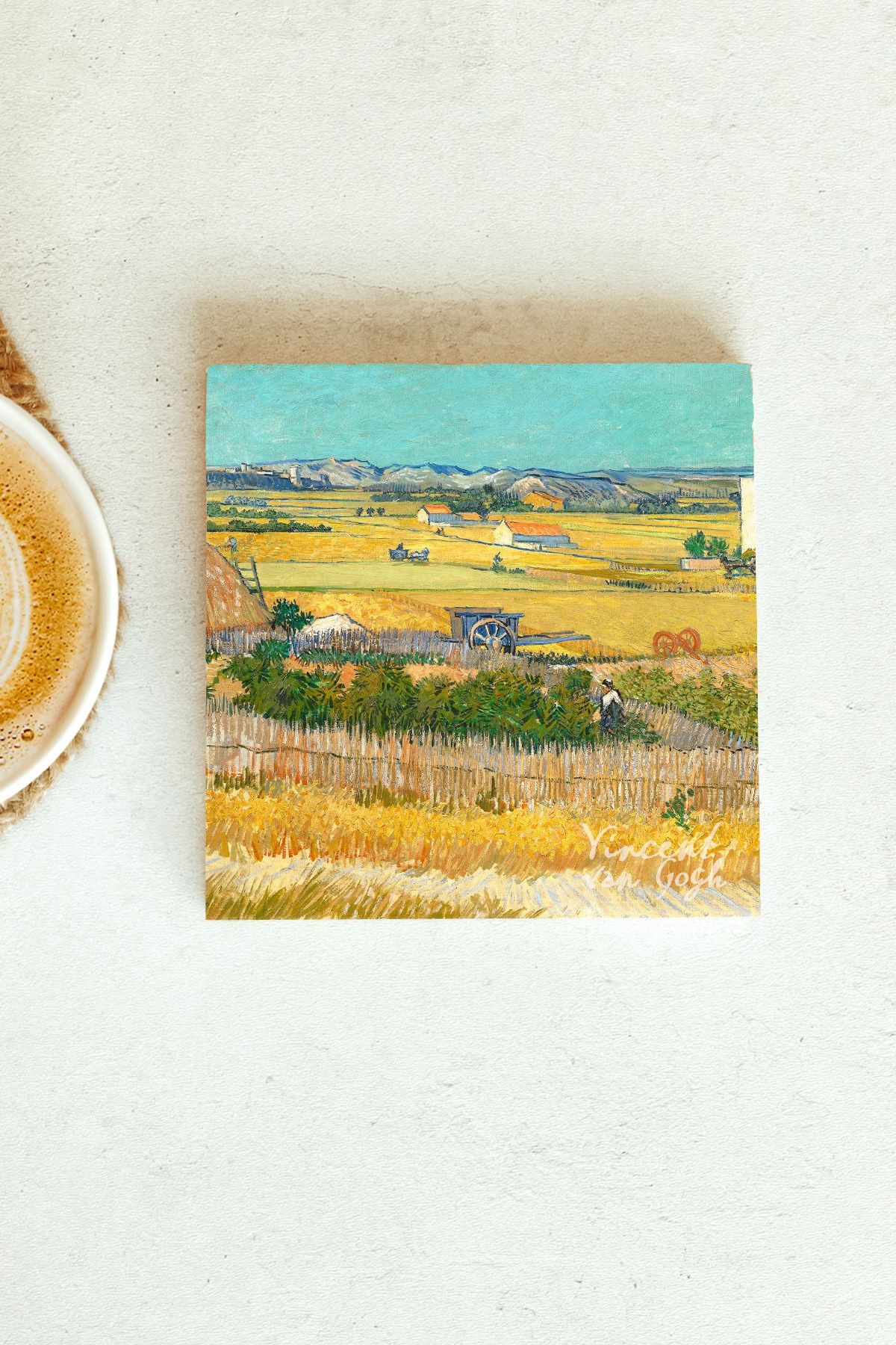 Vincent Van Gogh Serisi Tekli Taş Bardak Altlığı