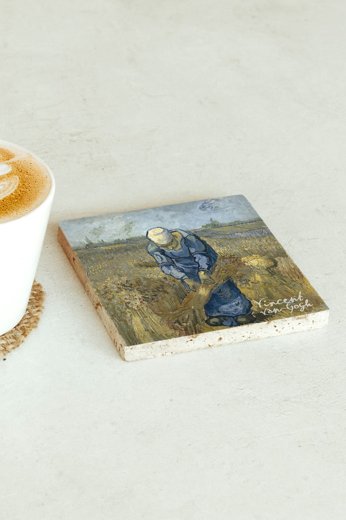 Vincent Van Gogh Serisi Tekli Taş Bardak Altlığı