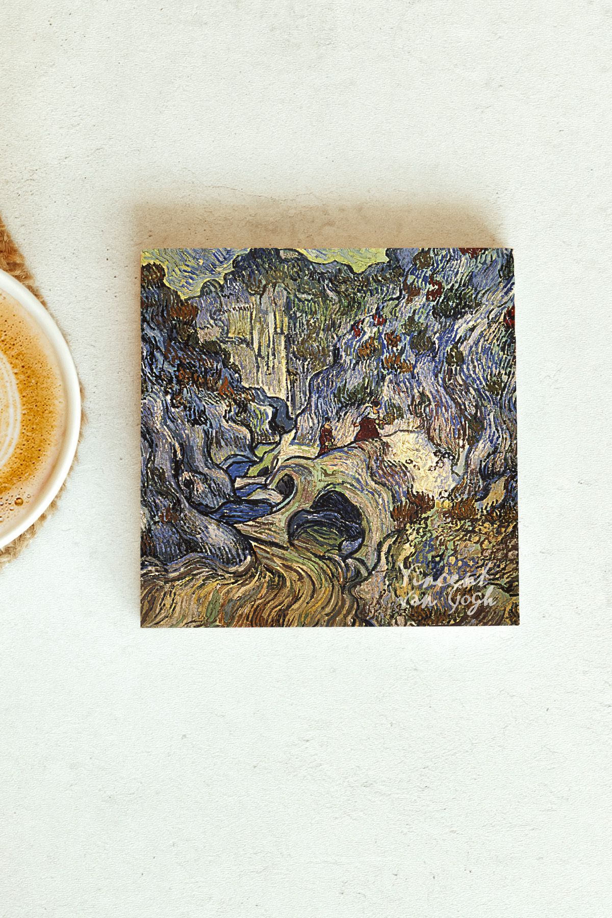 Vincent Van Gogh Serisi Tekli Taş Bardak Altlığı