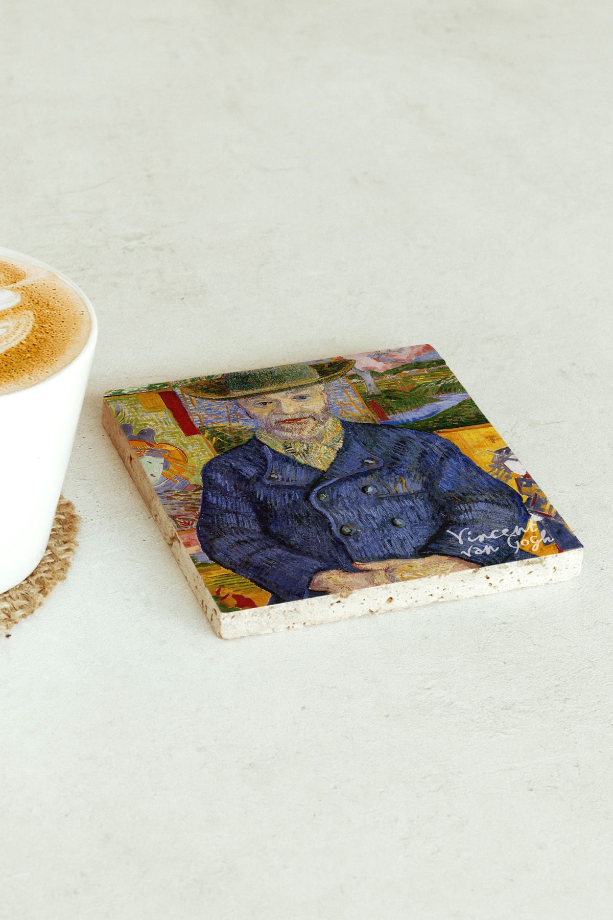 Vincent Van Gogh Serisi Tekli Taş Bardak Altlığı