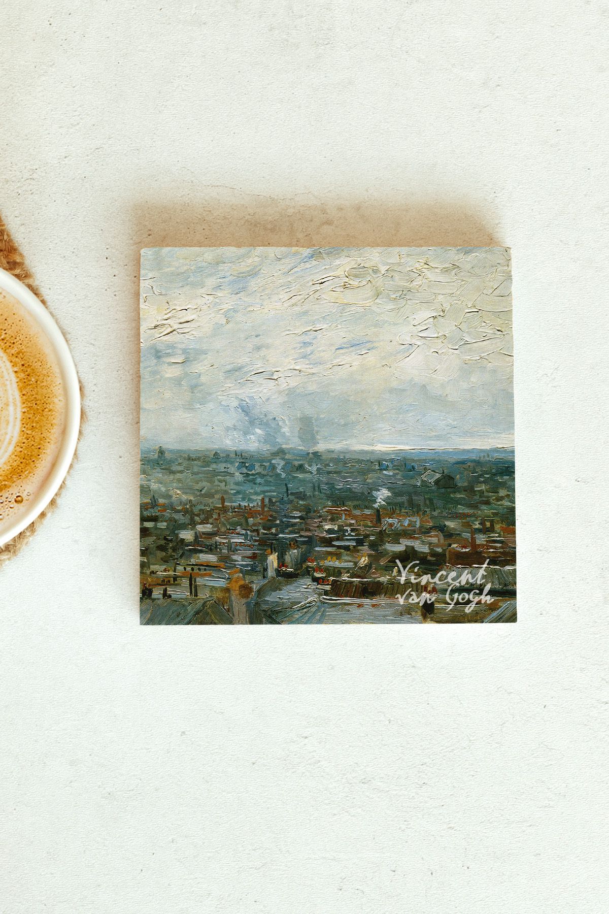 Vincent Van Gogh Serisi Tekli Taş Bardak Altlığı