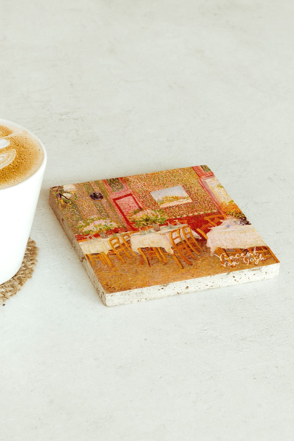 Vincent Van Gogh Serisi Tekli Taş Bardak Altlığı