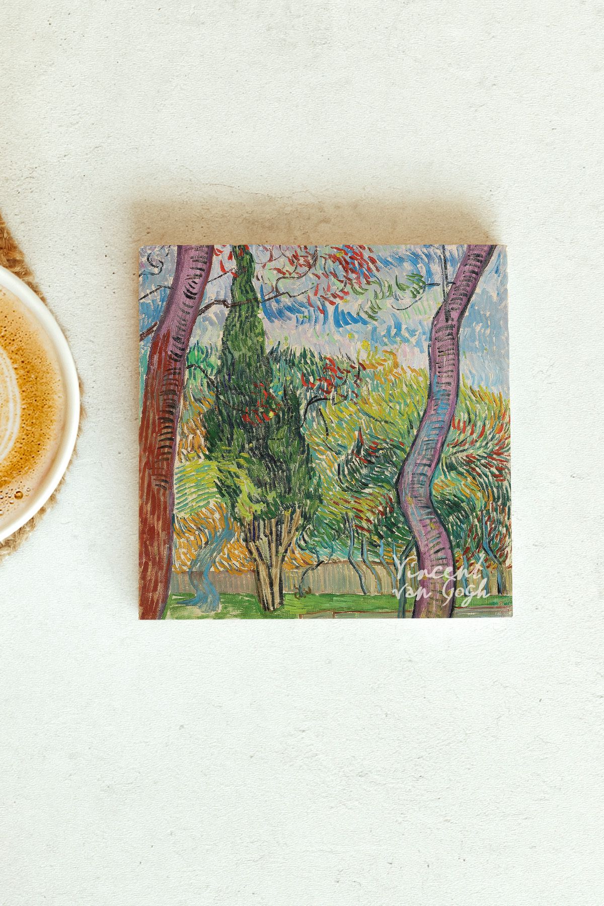 Vincent Van Gogh Serisi Tekli Taş Bardak Altlığı