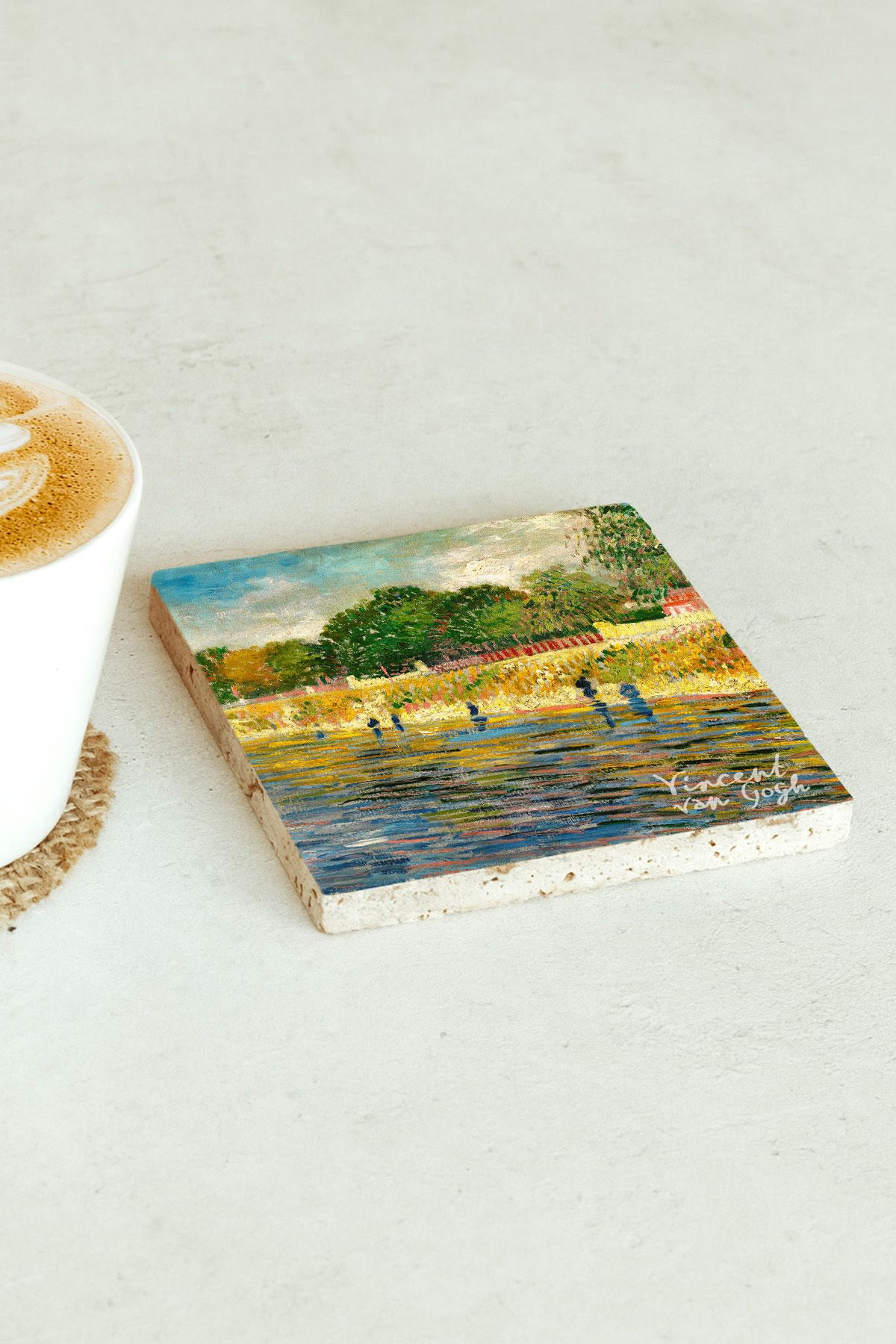 Vincent Van Gogh Serisi Tekli Taş Bardak Altlığı