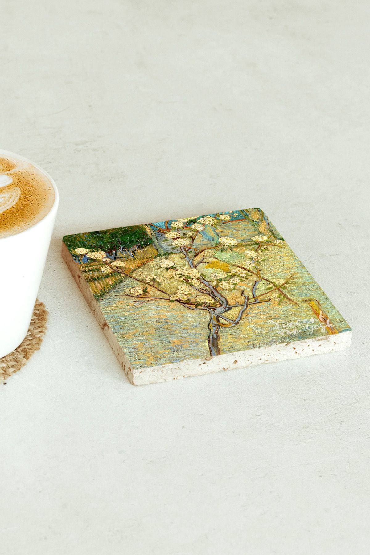 Vincent Van Gogh Serisi Tekli Taş Bardak Altlığı