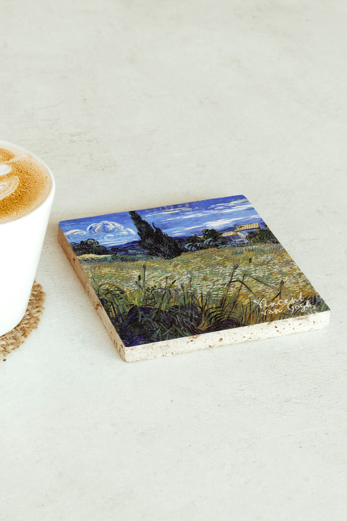 Vincent Van Gogh Serisi Tekli Taş Bardak Altlığı