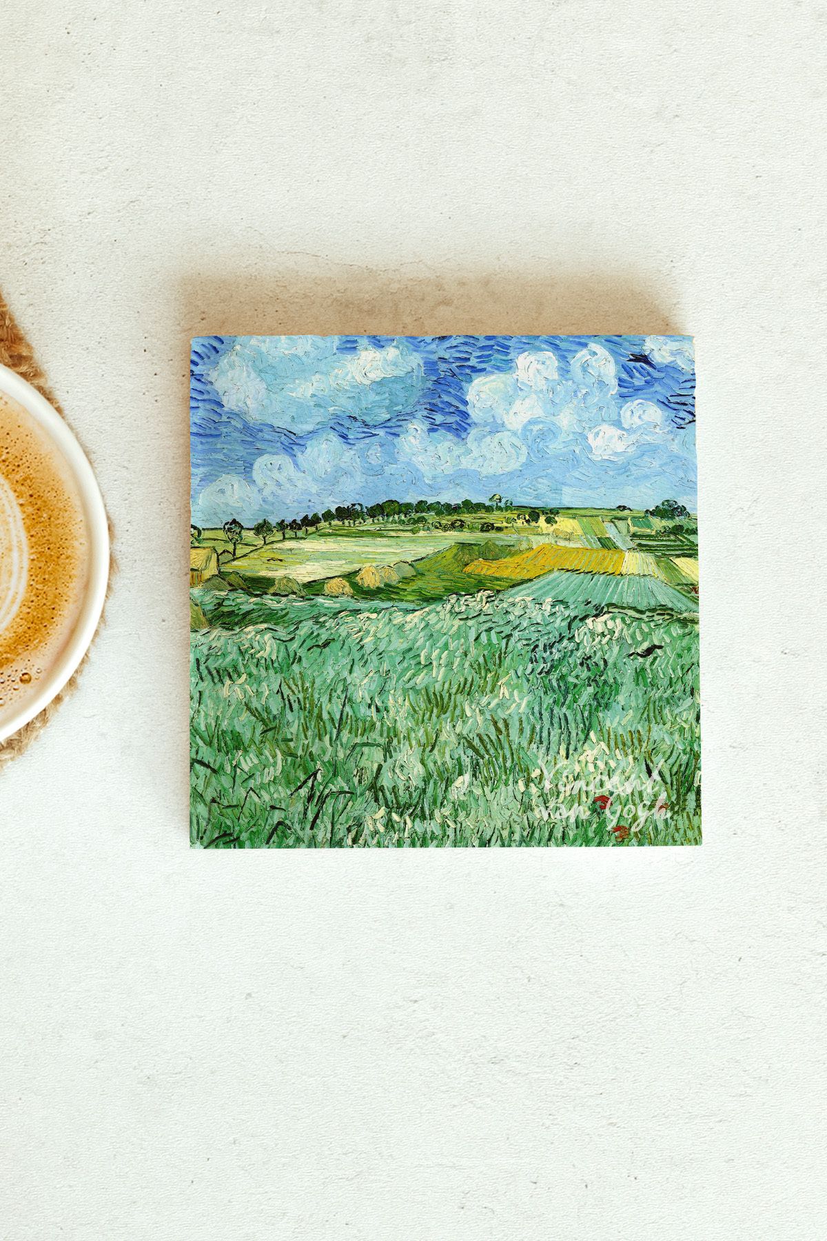 Vincent Van Gogh Serisi Tekli Taş Bardak Altlığı