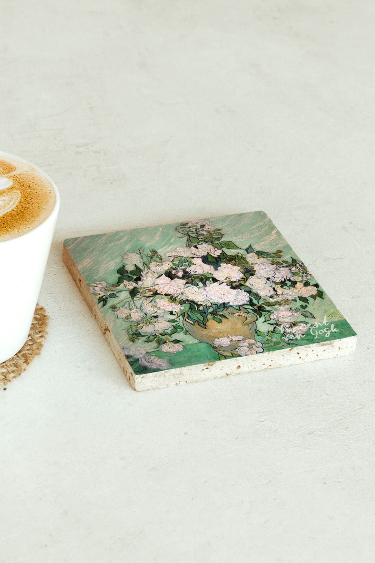 Vincent Van Gogh Serisi Tekli Taş Bardak Altlığı