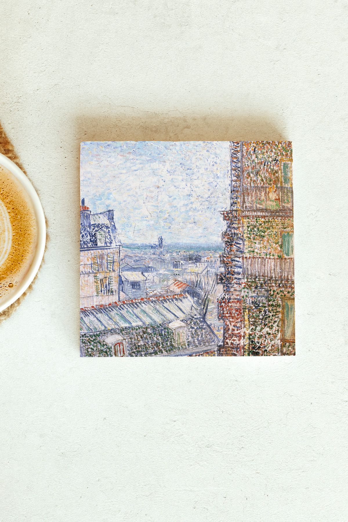 Vincent Van Gogh Serisi Tekli Taş Bardak Altlığı