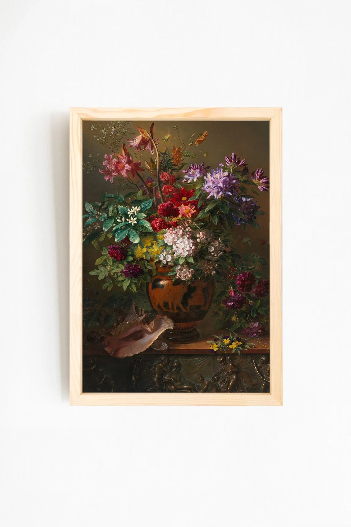 Çiçek Tasarımlı Doğal Ahşap Tablo Seri 3