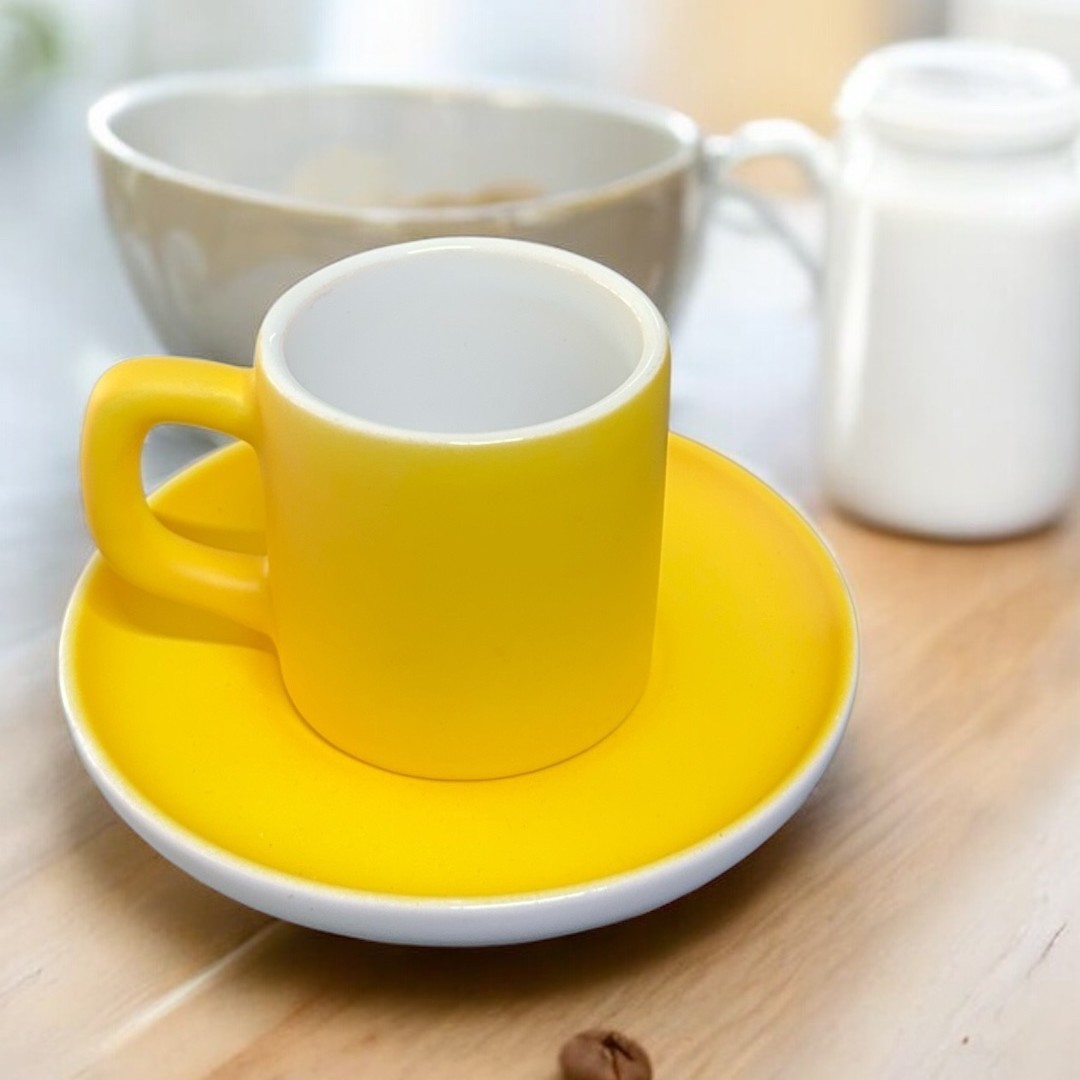 Dot Cup – Limon Sarısı Kişiye Özel Türk Kahvesi Fincanı