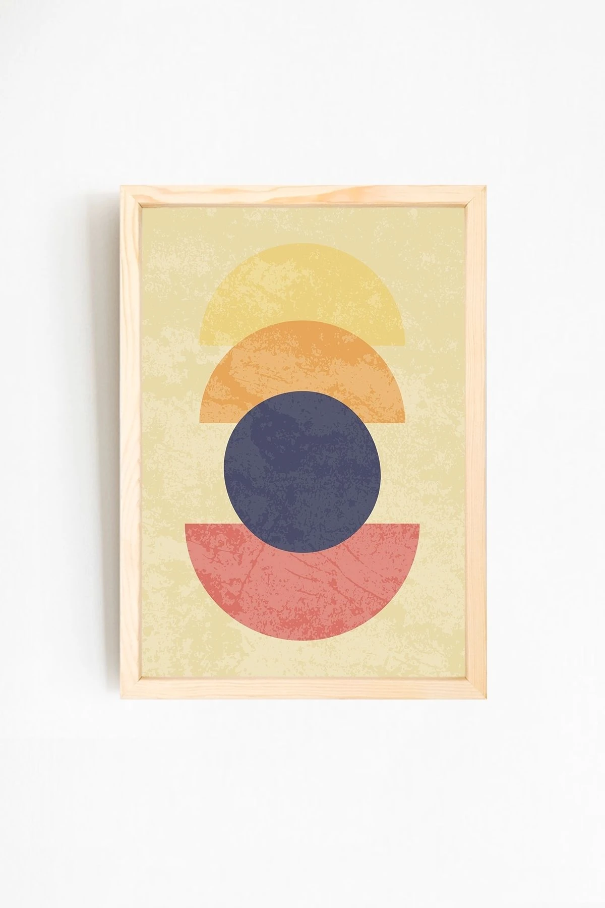 Modern Soyut Tasarım Doğal Ahşap Çerçeveli Tablo 19-1