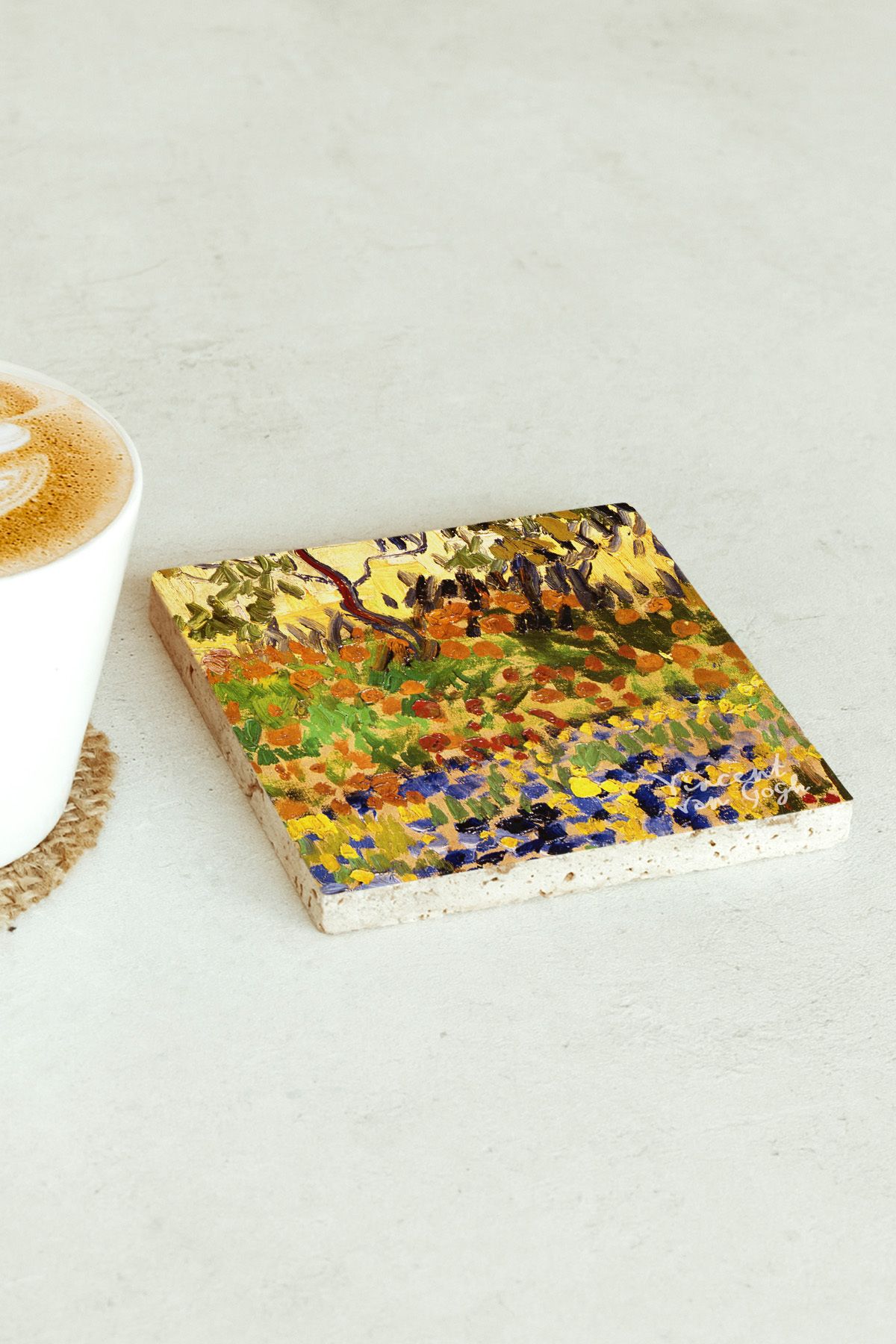 Vincent Van Gogh Serisi Tekli Taş Bardak Altlığı