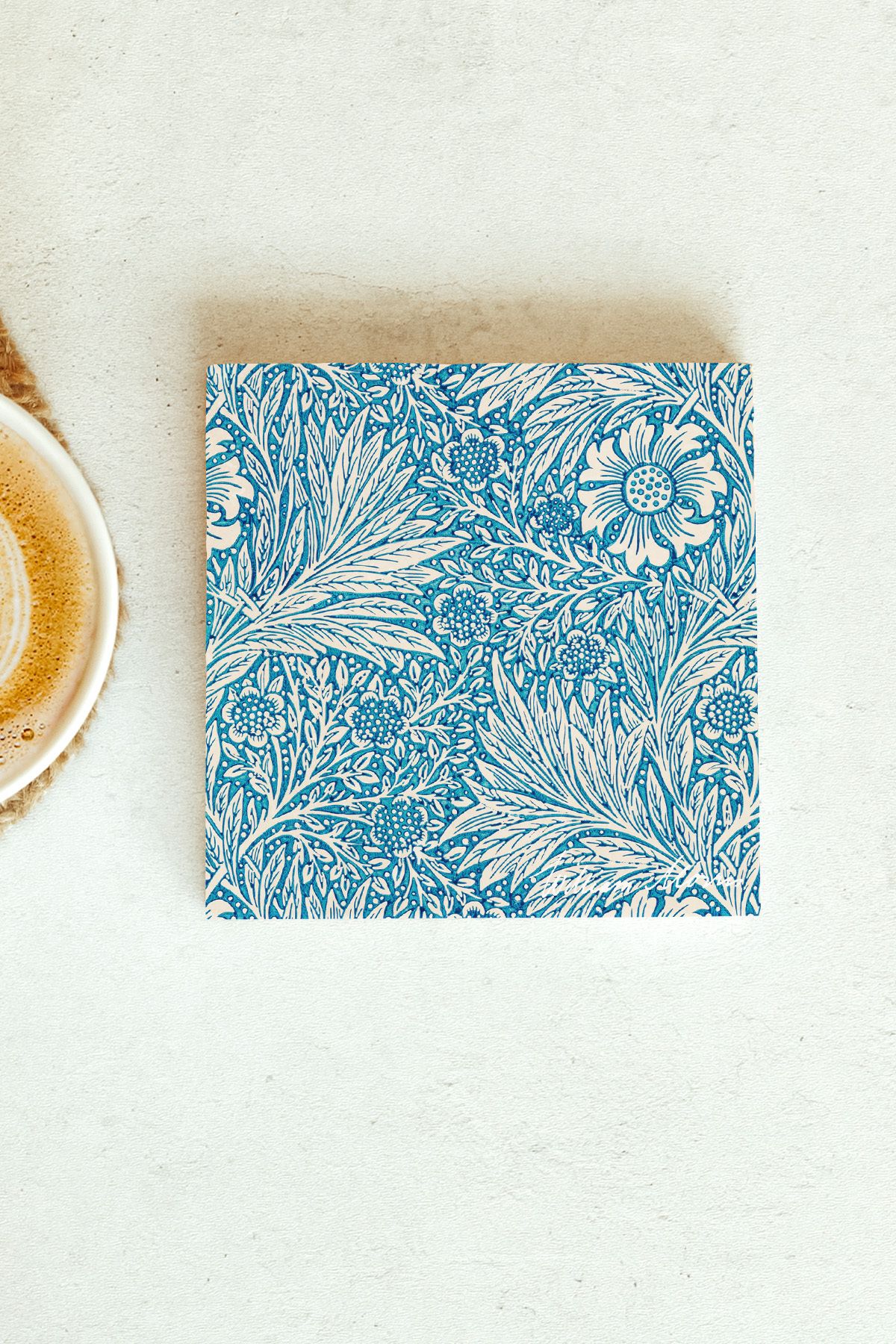 William Morris Serisi Tekli Taş Bardak Altlığı