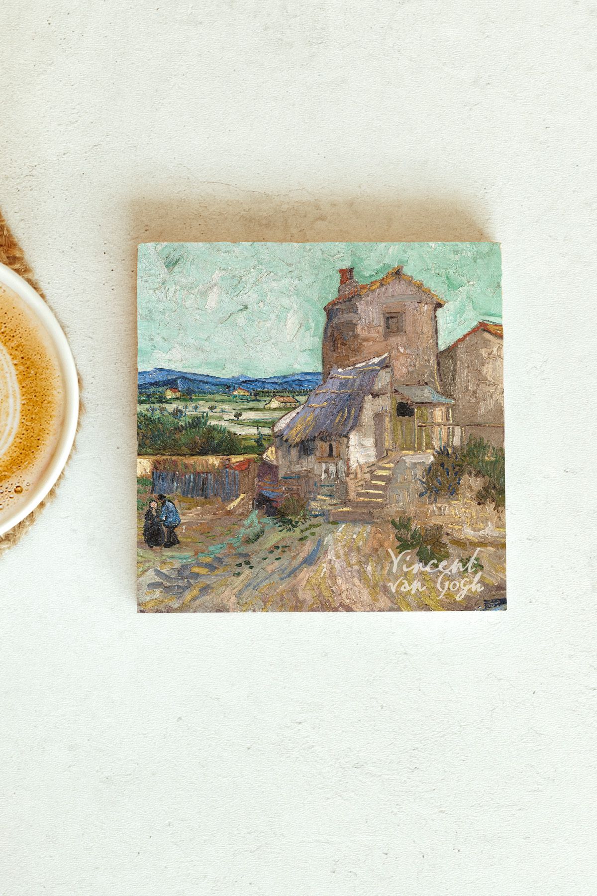 Vincent Van Gogh Serisi Tekli Taş Bardak Altlığı