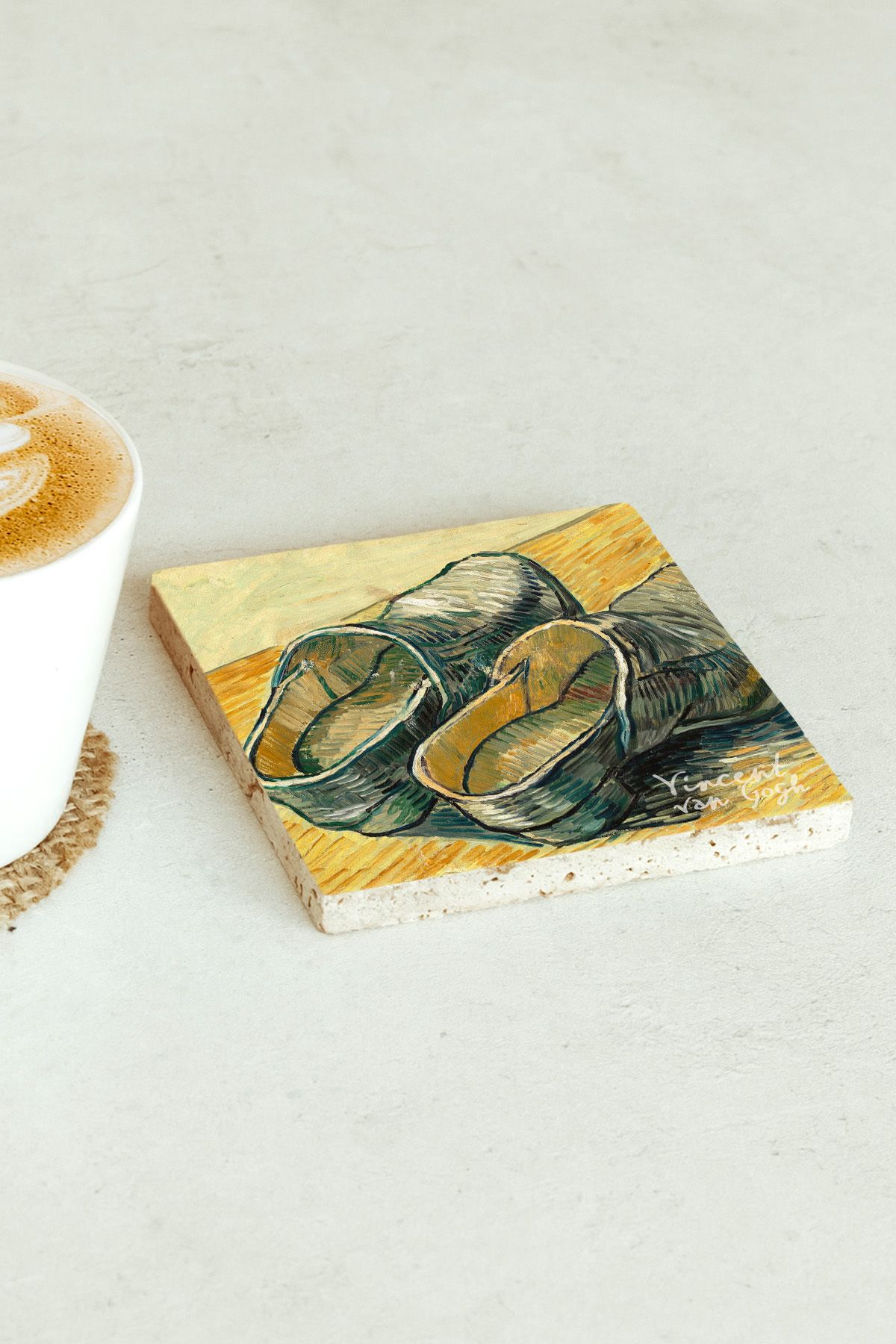 Vincent Van Gogh Serisi Tekli Taş Bardak Altlığı