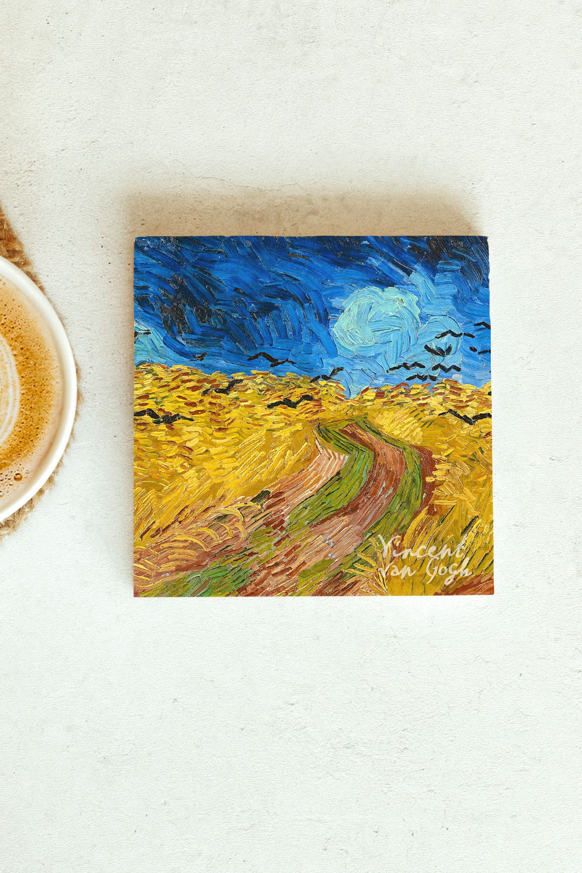 Vincent Van Gogh Serisi Tekli Taş Bardak Altlığı