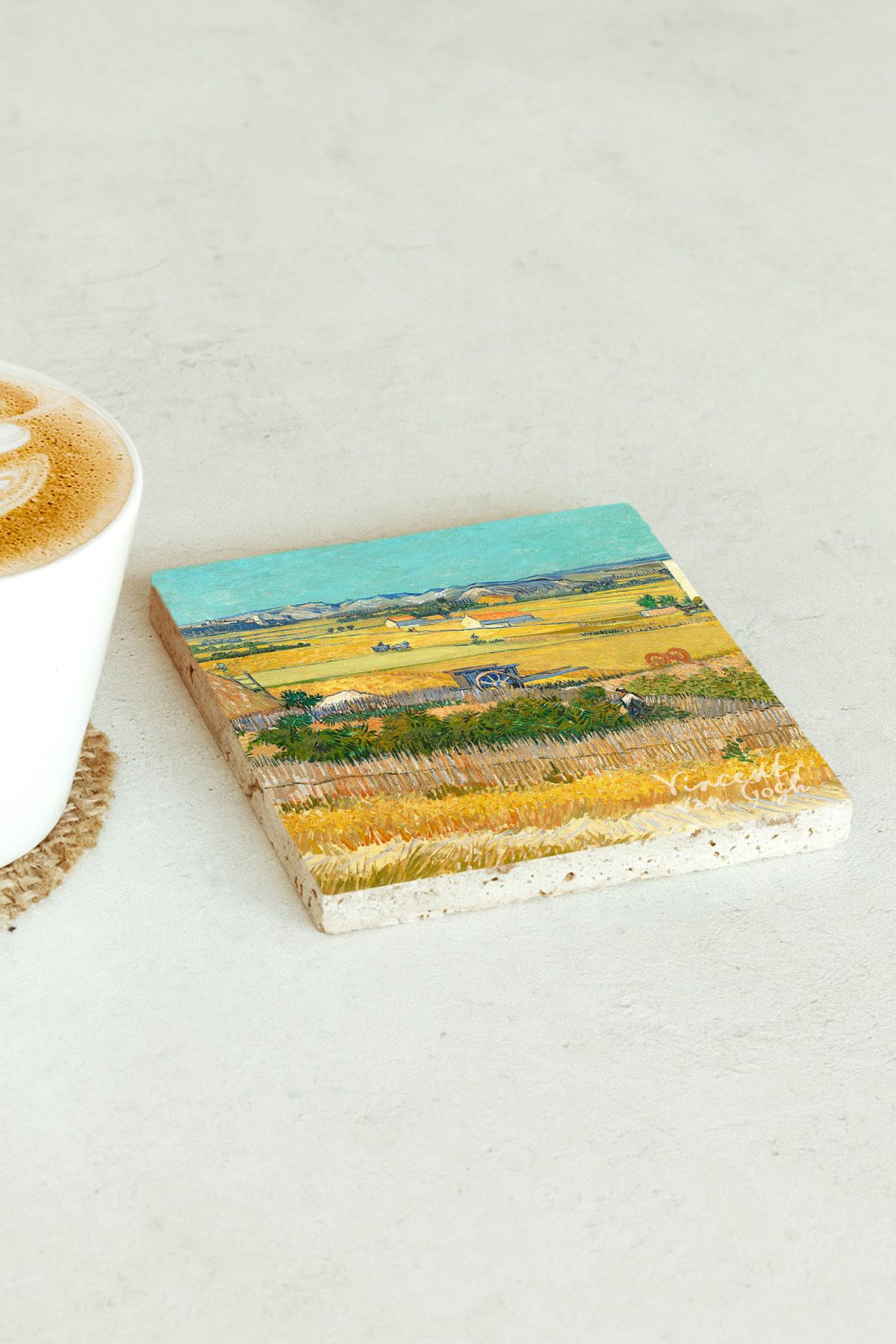Vincent Van Gogh Serisi Tekli Taş Bardak Altlığı