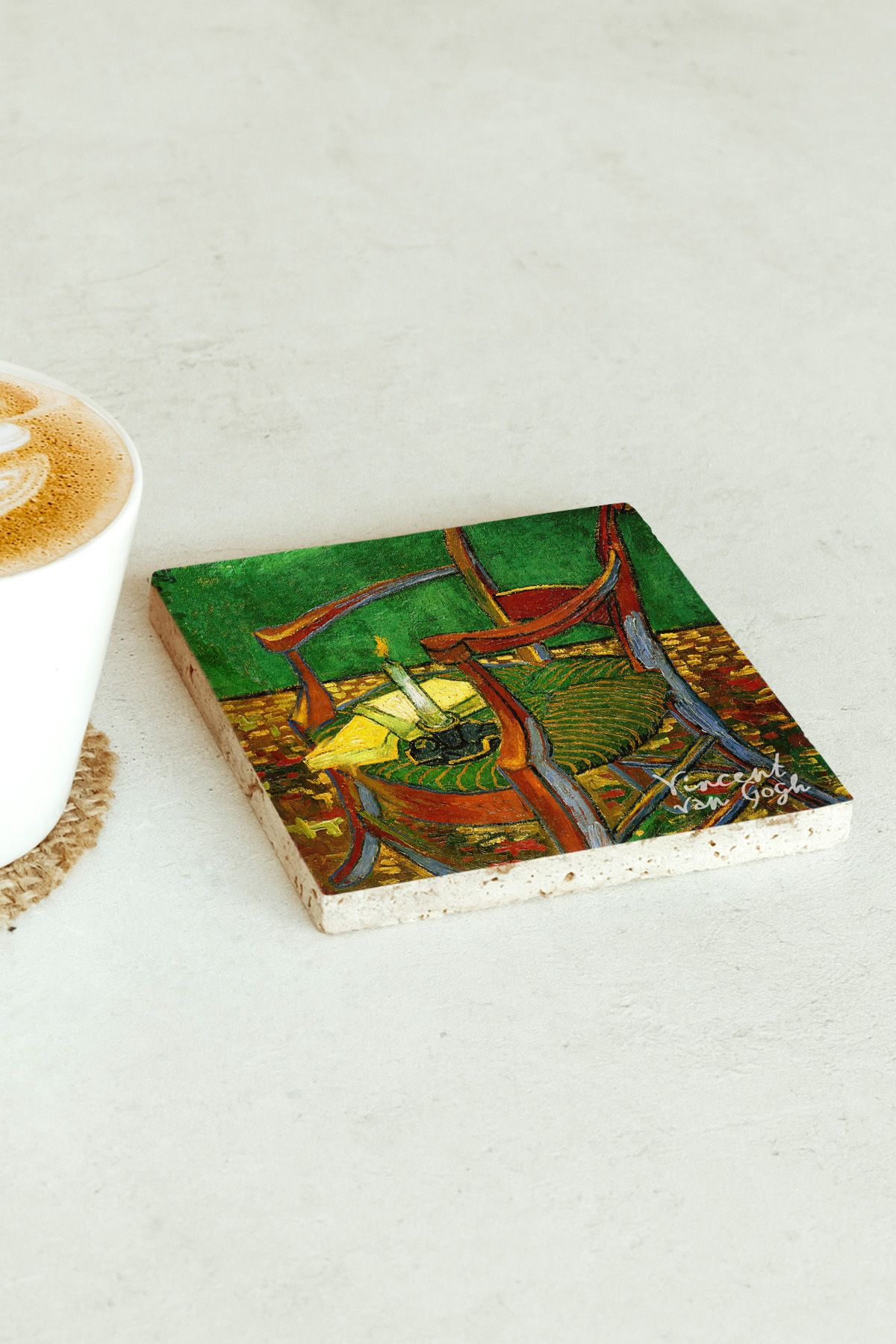 Vincent Van Gogh Serisi Tekli Taş Bardak Altlığı