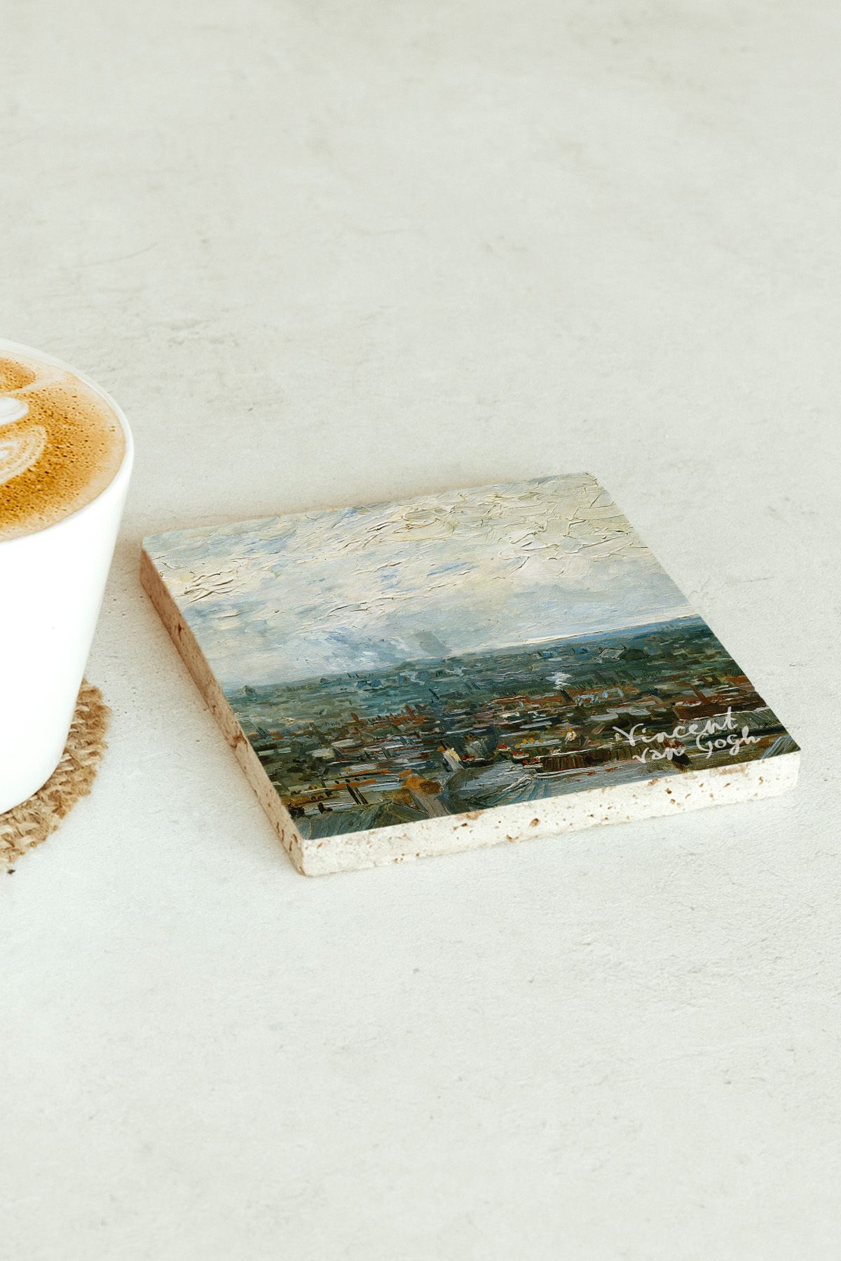 Vincent Van Gogh Serisi Tekli Taş Bardak Altlığı