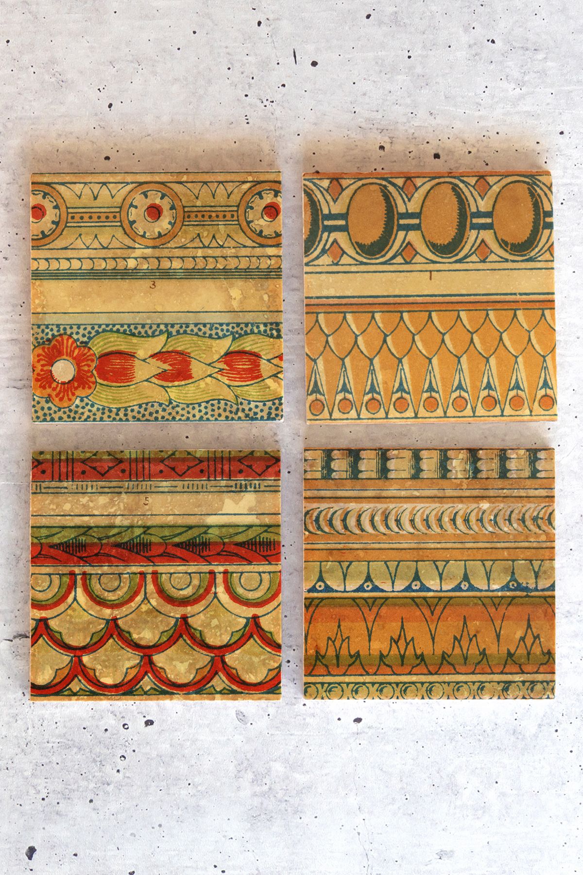 Desenler 4lü Set Taş Bardak Altlığı Desen01