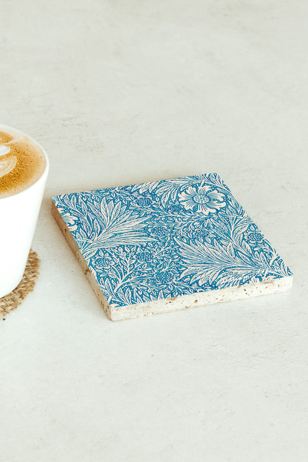 William Morris Serisi Tekli Taş Bardak Altlığı