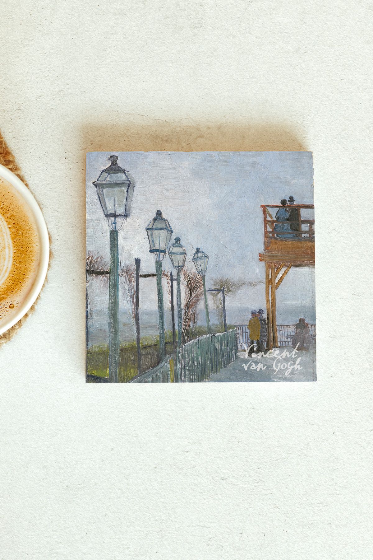 Vincent Van Gogh Serisi Tekli Taş Bardak Altlığı