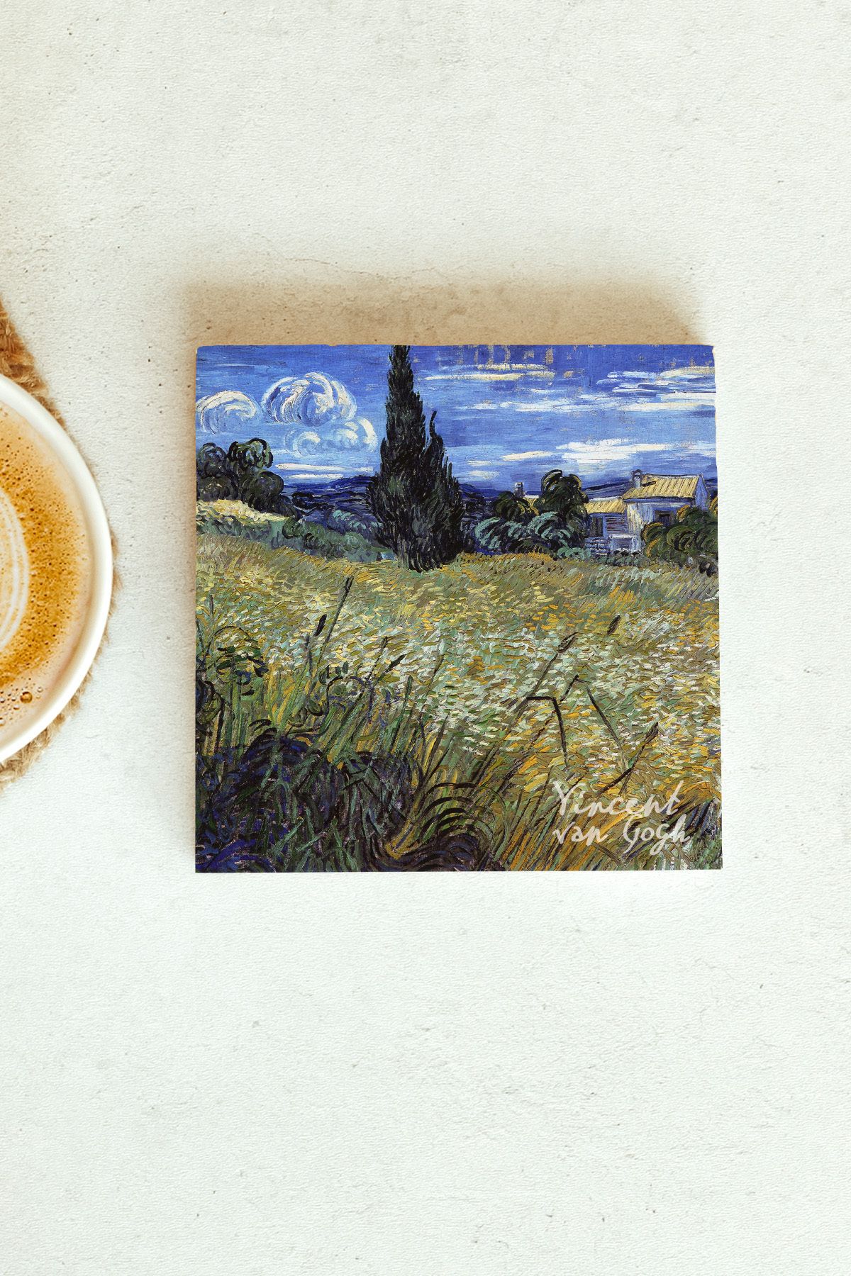 Vincent Van Gogh Serisi Tekli Taş Bardak Altlığı