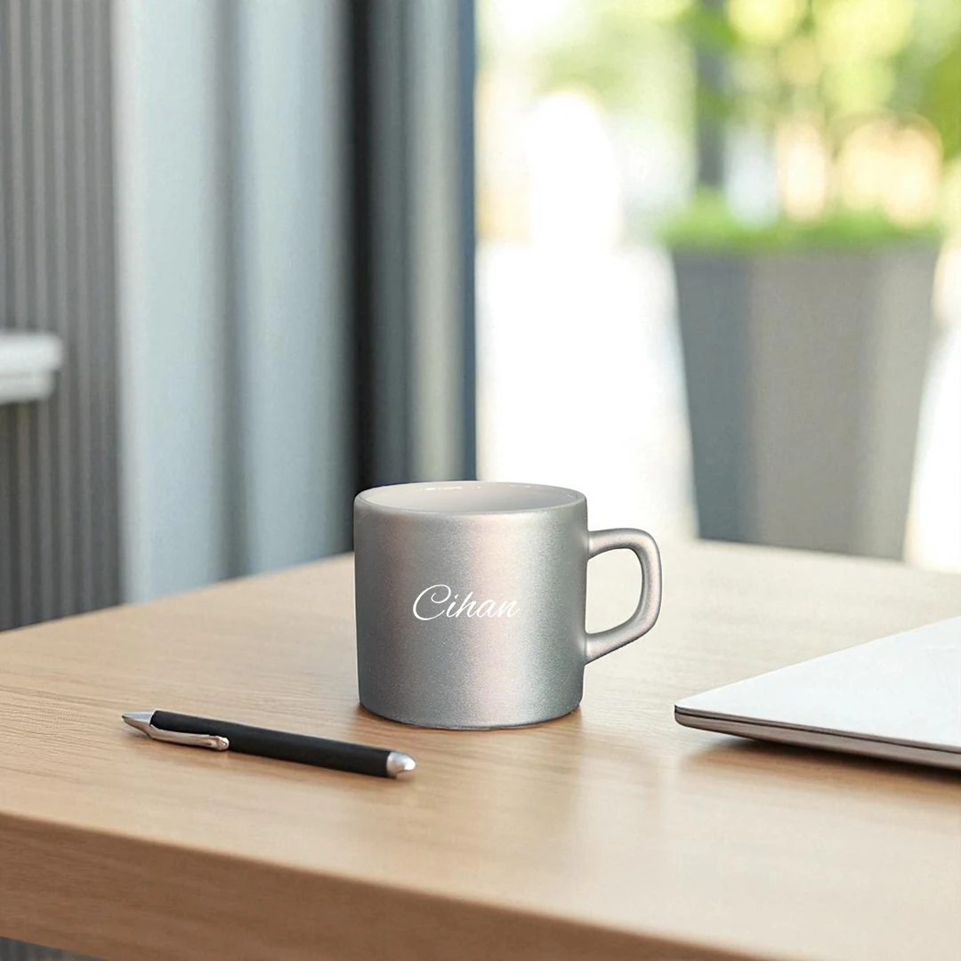 Core Short – Gümüş Zarafet Kişiye Özel Seramik Kupa