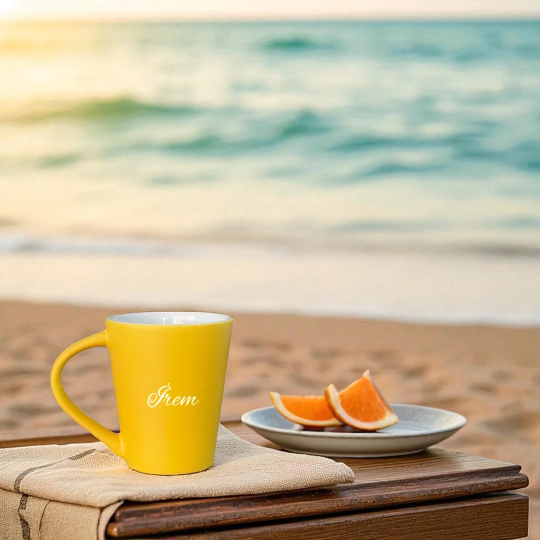 Flow Mug – Güneş Işıltısı Kişiye Özel Seramik Kupa