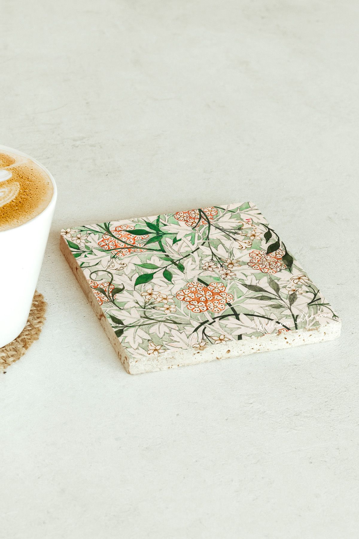 William Morris Serisi Tekli Taş Bardak Altlığı