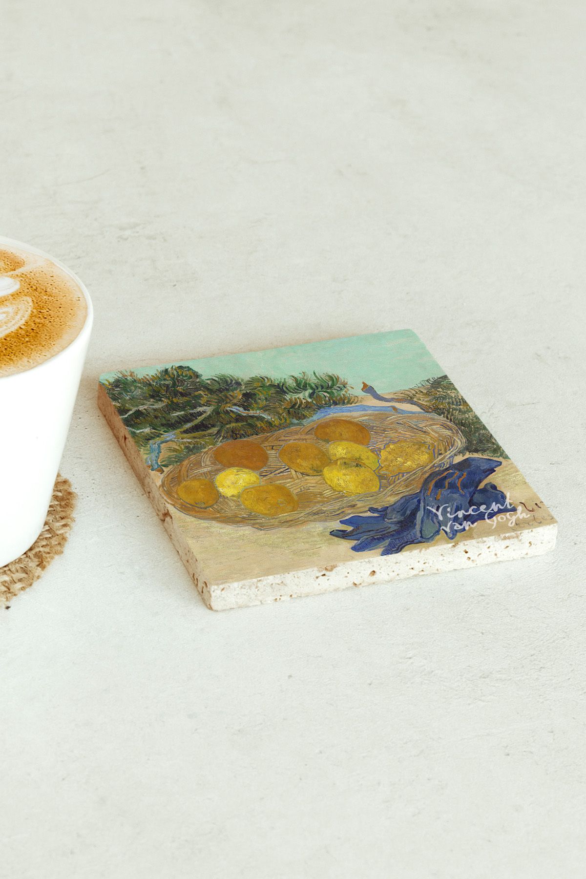 Vincent Van Gogh Serisi Tekli Taş Bardak Altlığı