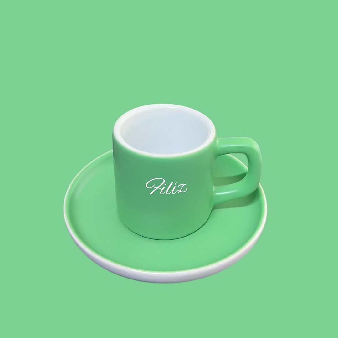 Dot Cup – Nane Yeşili Kişiye Özel Türk Kahvesi Fincanı