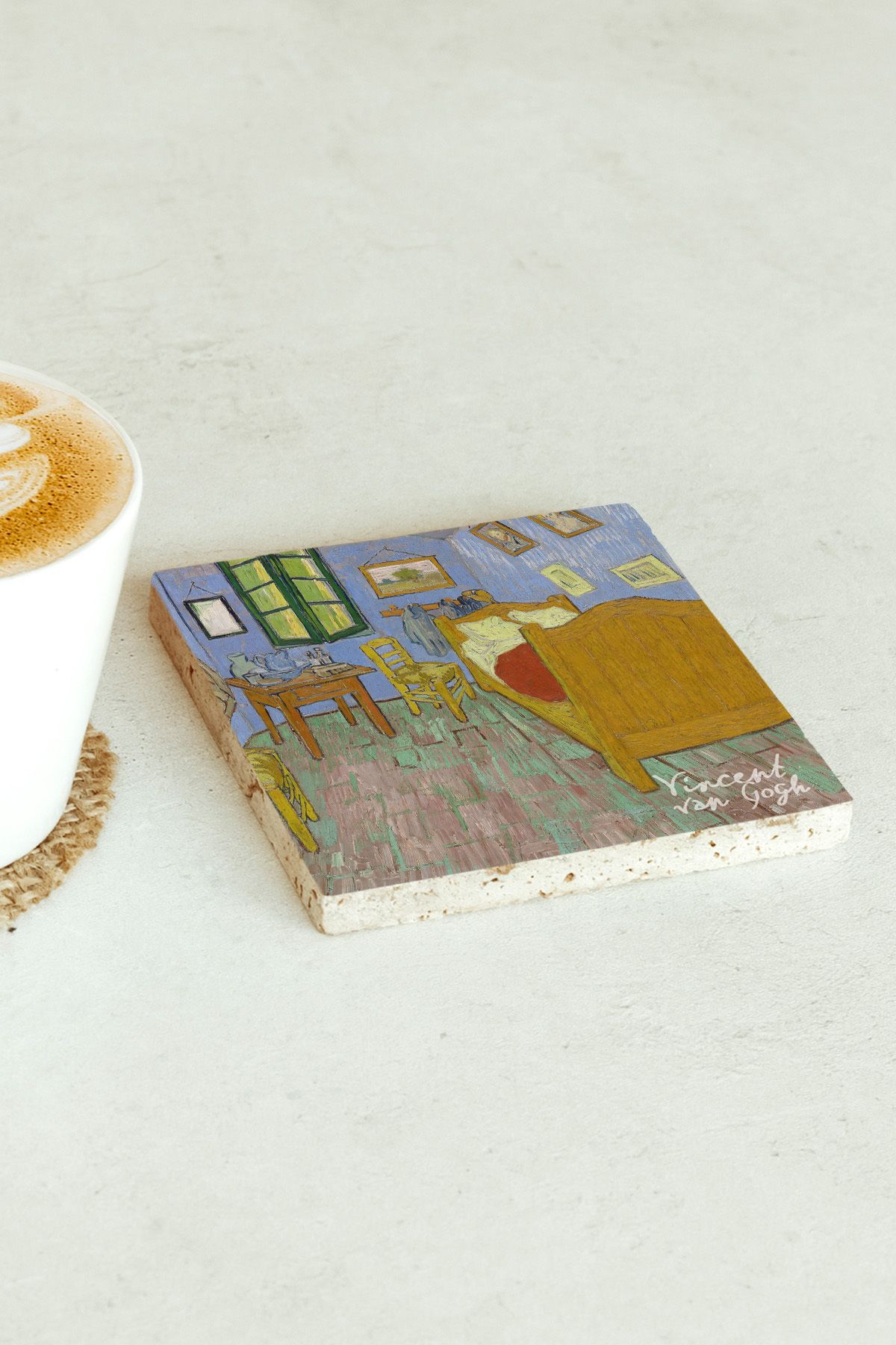 Vincent Van Gogh Serisi Tekli Taş Bardak Altlığı