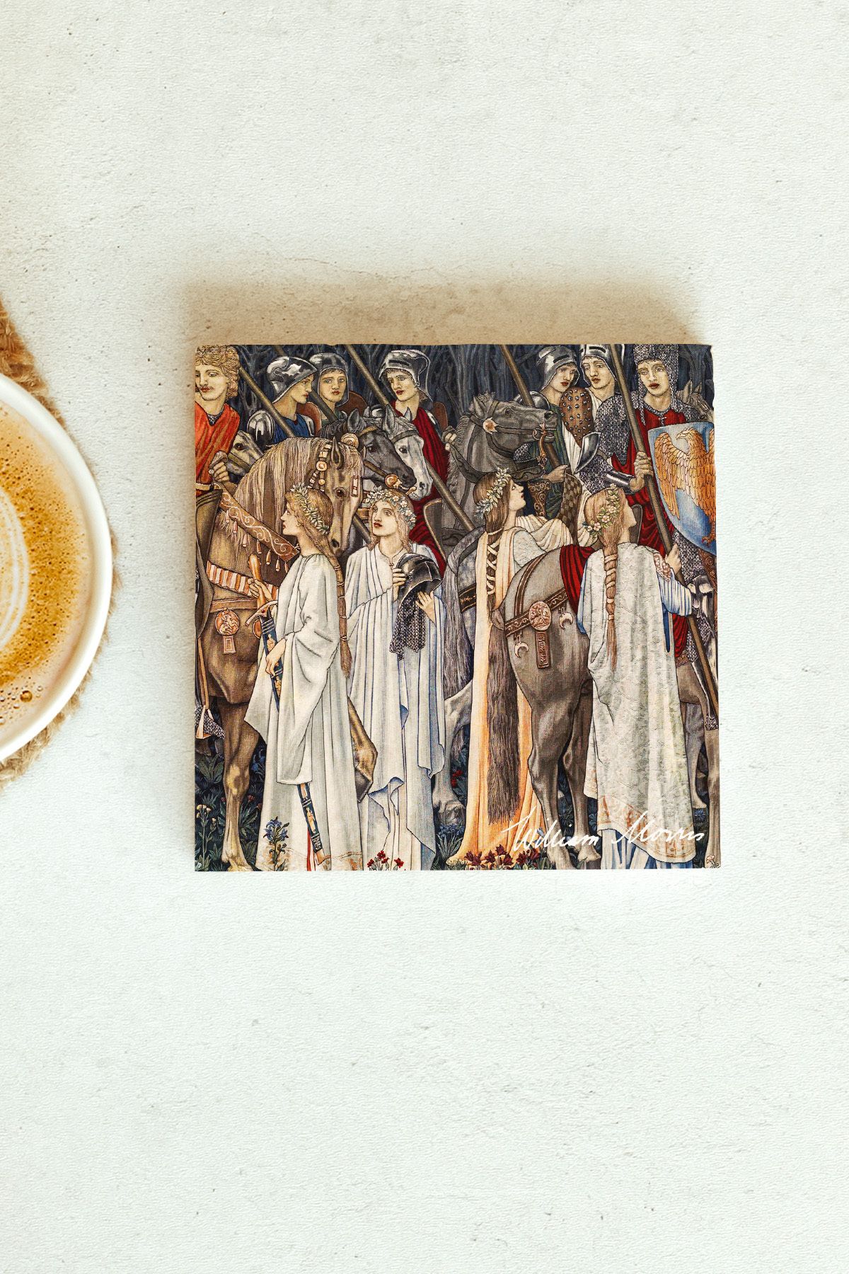 William Morris Serisi Tekli Taş Bardak Altlığı