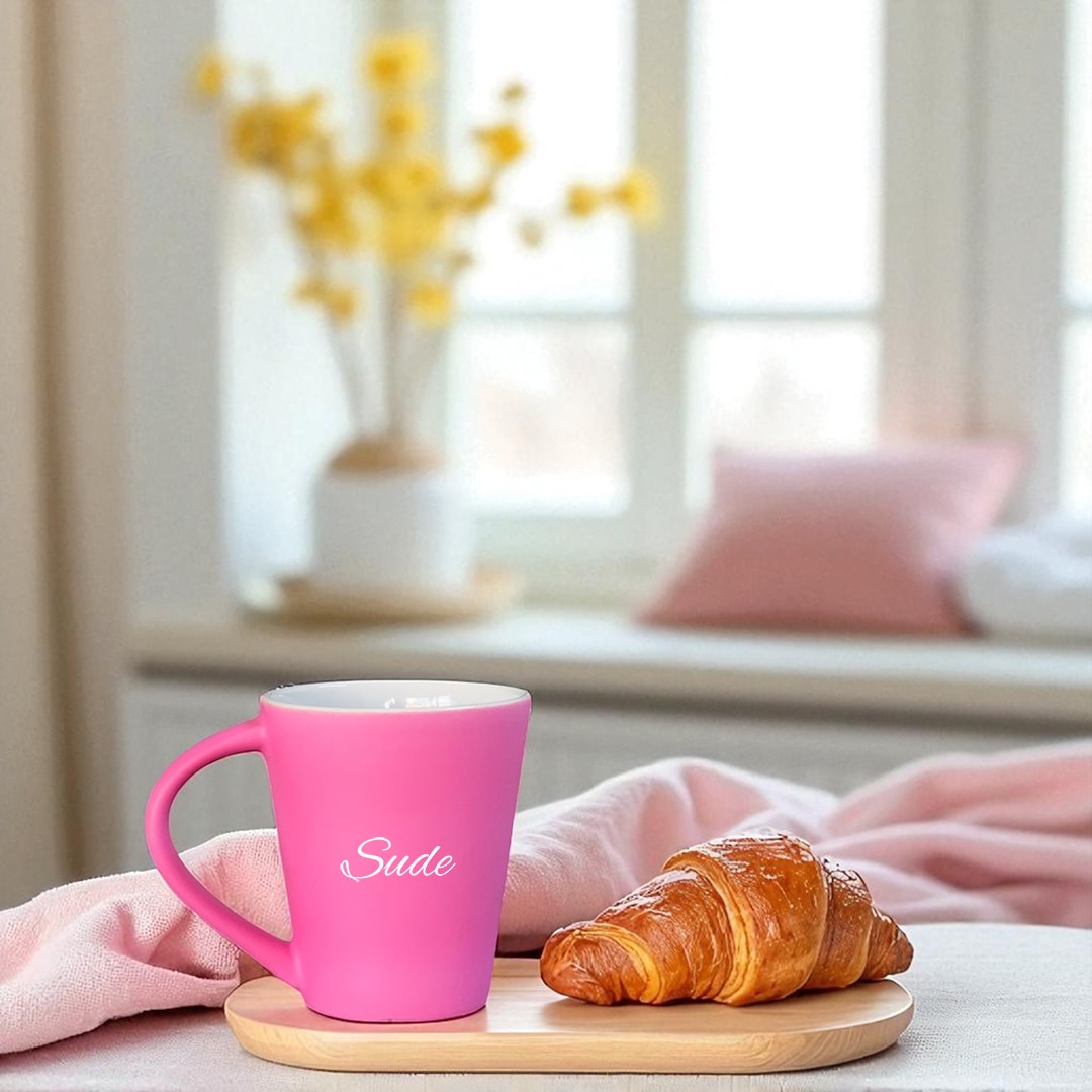 Flow Mug – Şeker Gibi Pembe Kişiye Özel Seramik Kupa